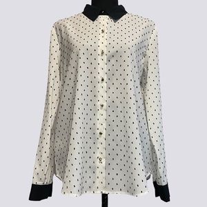 Ann Taylor Blouse with gold buttons. Size Medium